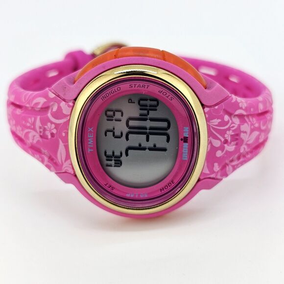 Timex Ironman 30th Anniversary Women's Digital Watch 38MM Pink Bands New Battery - Picture 9 of 15